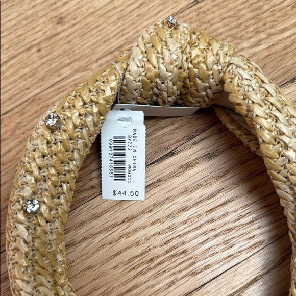 J Crew Raffia and Rhinestone Headband - Picture 2 of 3